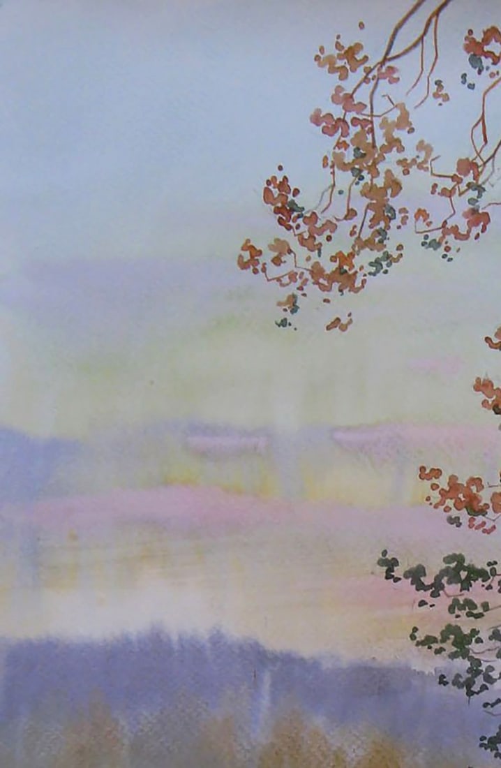Watercolor painting Evening forest Valery Savenets - 4
