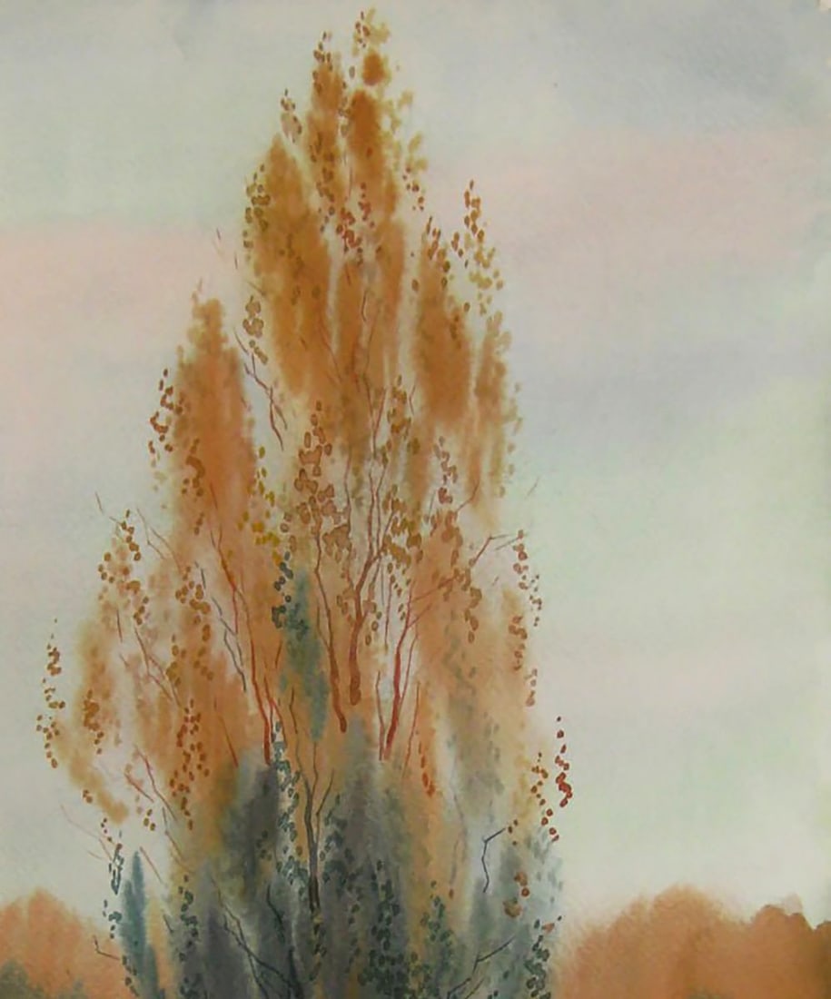 Watercolor painting Evening houses Valery Savenets - 5