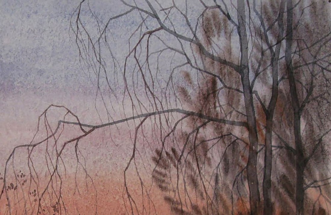 Watercolor painting Evening has come to the city Valery Savenets - 5