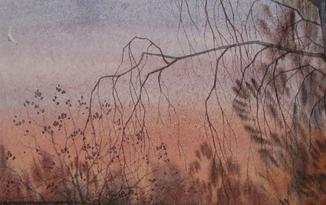 Watercolor painting Evening has come to the city Valery Savenets - 6