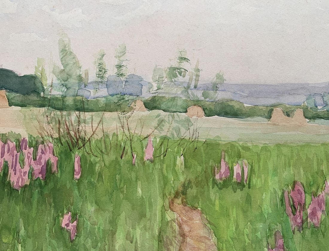Watercolor painting In the field after the rain Ivan Tsyupka - 9