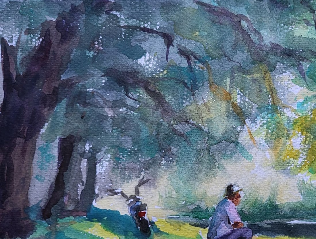 Watercolor painting By the shore of peace Boris Serdyuk - 4