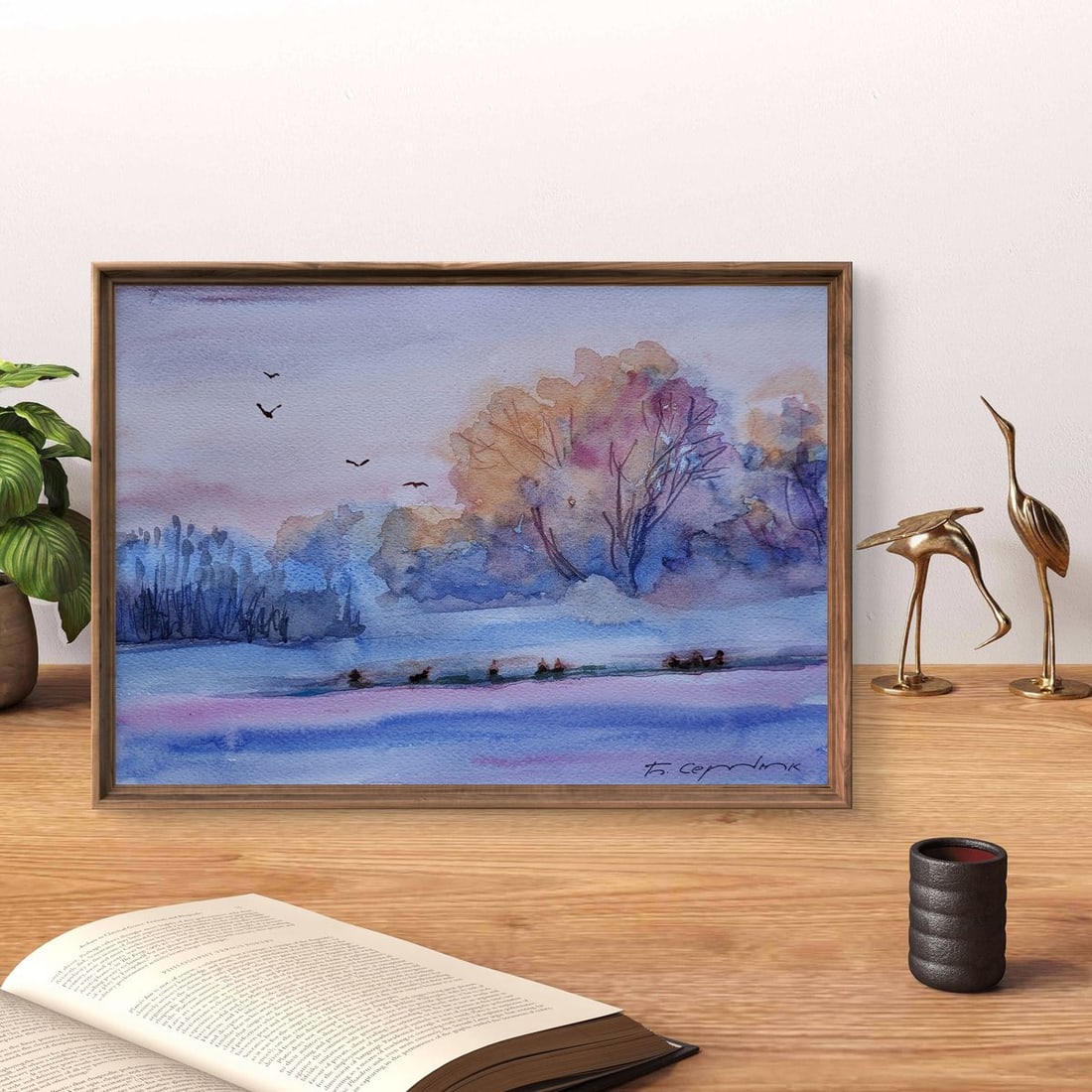 Watercolor painting Winter wonder Boris Serdyuk - 2