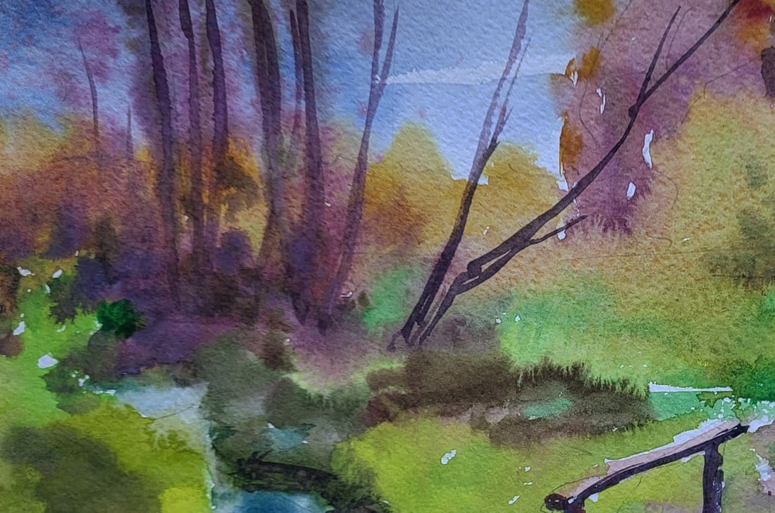 Watercolor painting Step across water Boris Serdyuk - 4