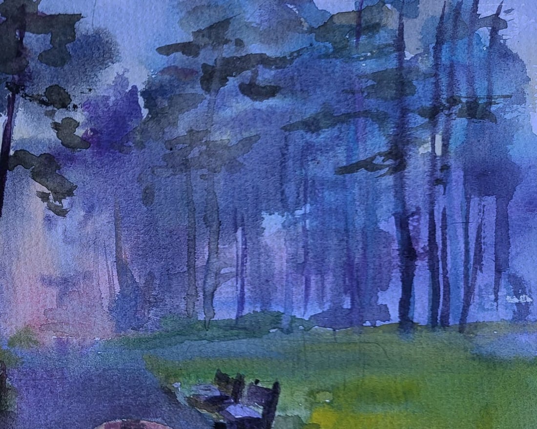 Watercolor painting Morning after rain Boris Serdyuk - 5