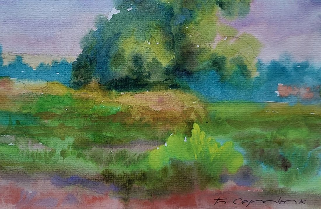 Watercolor painting August summer day Boris Serdyuk - 7