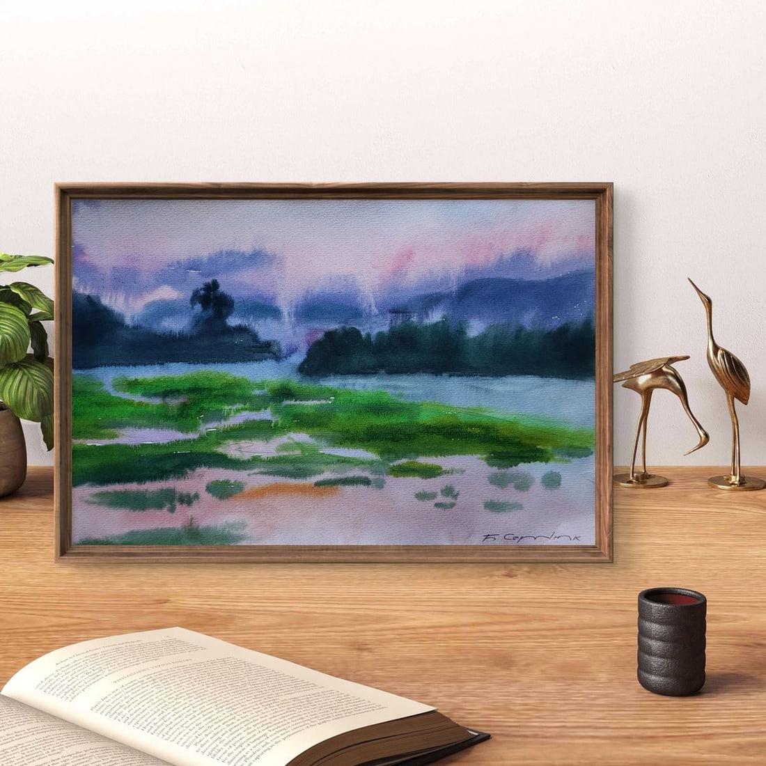 Watercolor painting Morning fog Boris Serdyuk - 3