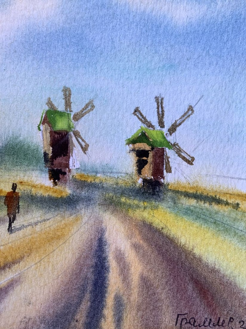 Pastel painting Road among the mills Svetlana Gramm - 10