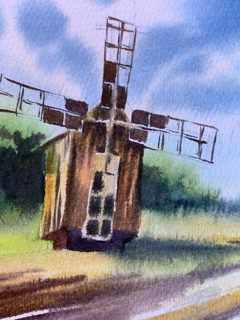 Pastel painting Road among the mills Svetlana Gramm - 4