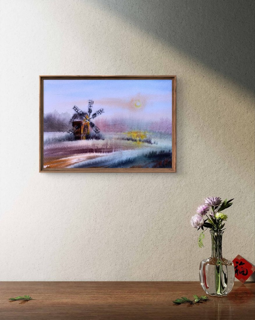 Pastel painting Mill on the outskirts Svetlana Gramm - 3