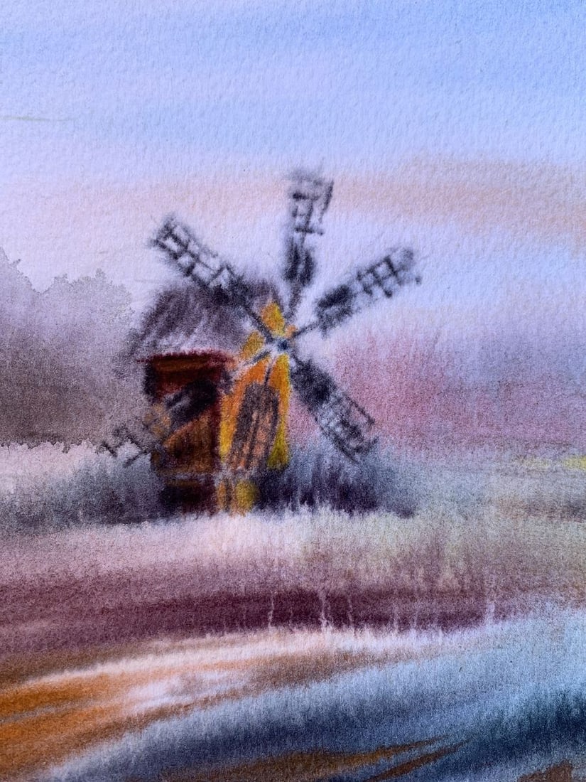 Pastel painting Mill on the outskirts Svetlana Gramm - 4