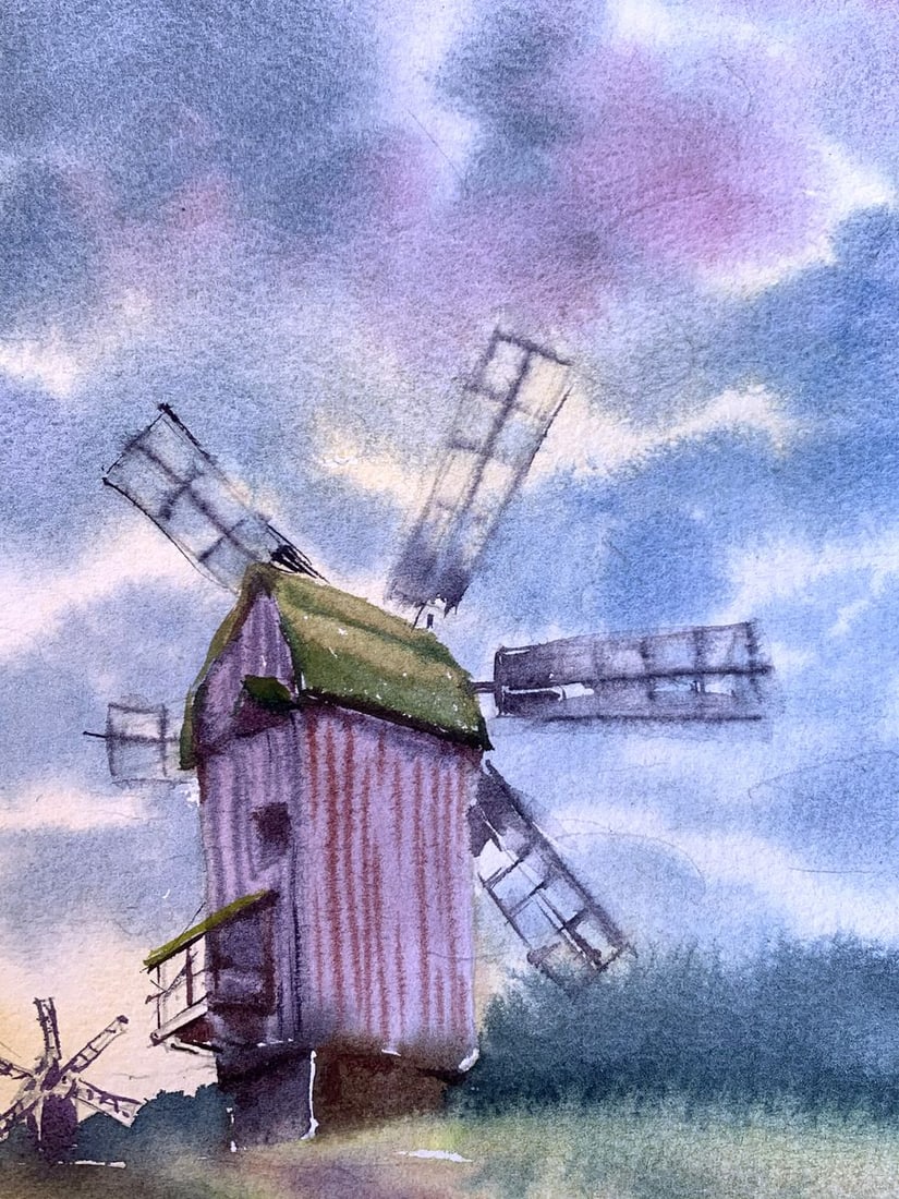 Pastel painting Mills before a storm Svetlana Gramm - 5
