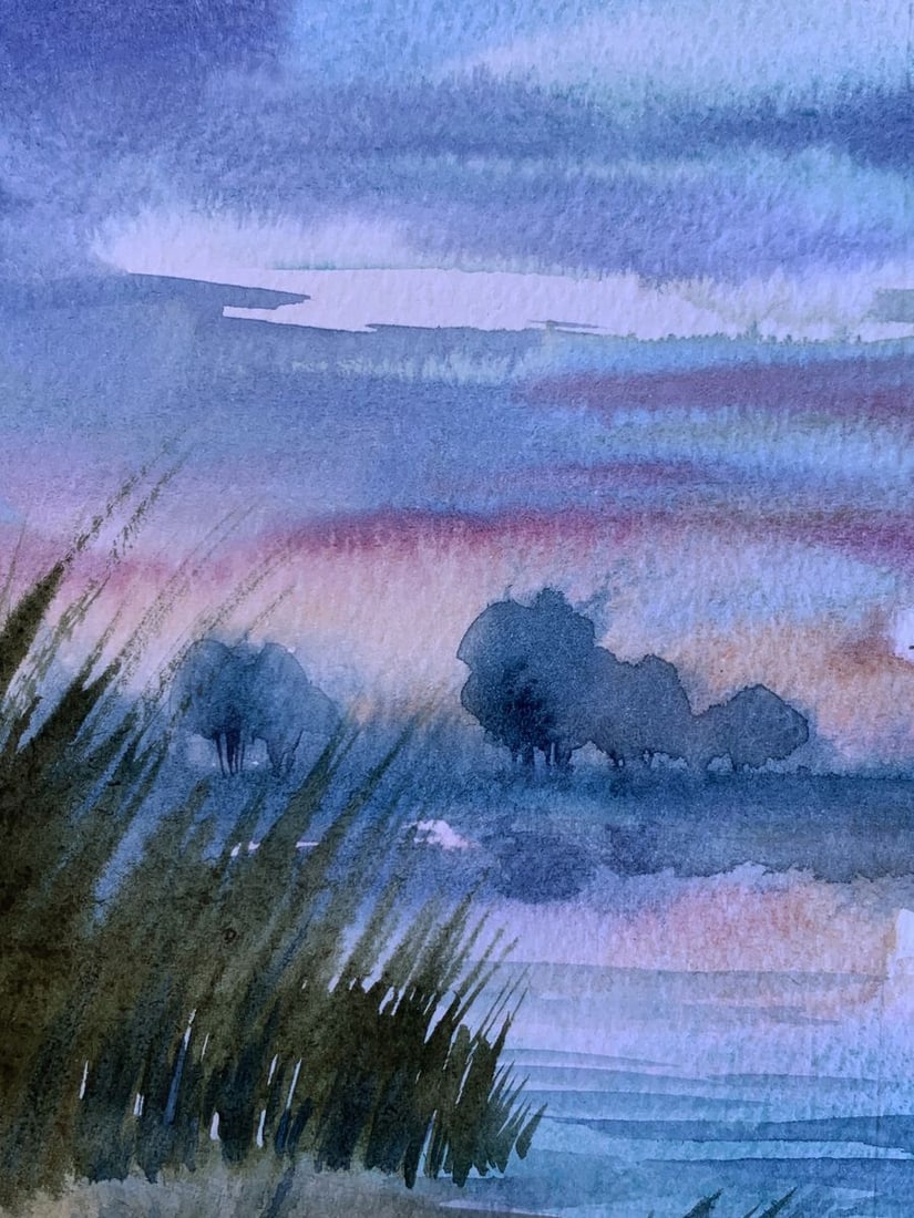 Watercolor painting Boat on the shore Svetlana Gramm - 4