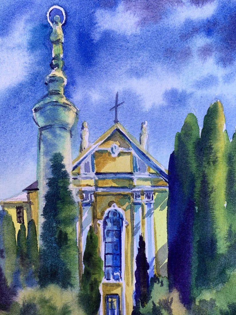 Watercolor painting Sacred place Svetlana Gramm - 4