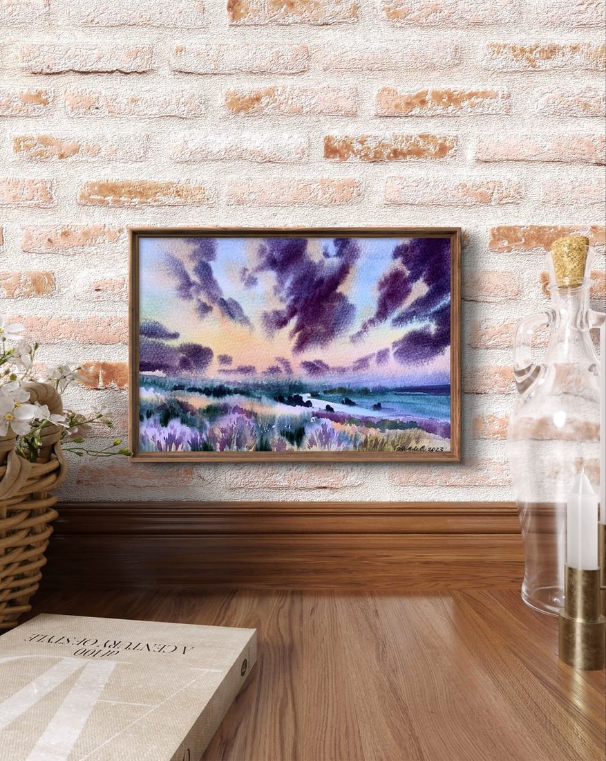 Watercolor painting Shore is covered with clouds Svetlana Gramm - 3