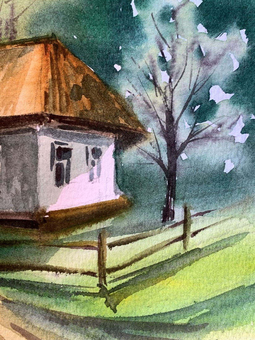 Watercolor painting Road to the village Svetlana Gramm - 8