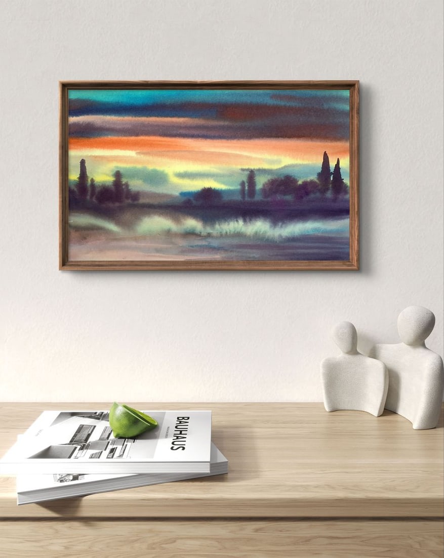 Watercolor painting Colorful evening Svetlana Gramm - 2