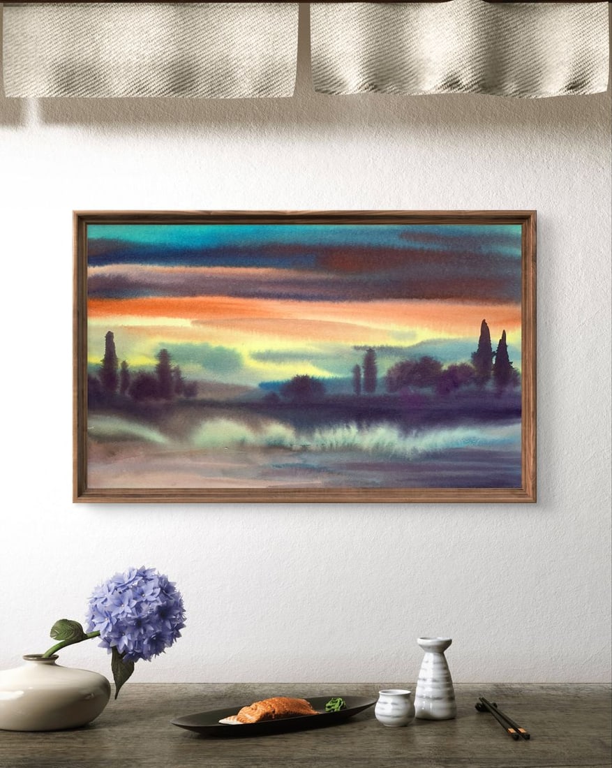 Watercolor painting Colorful evening Svetlana Gramm - 3