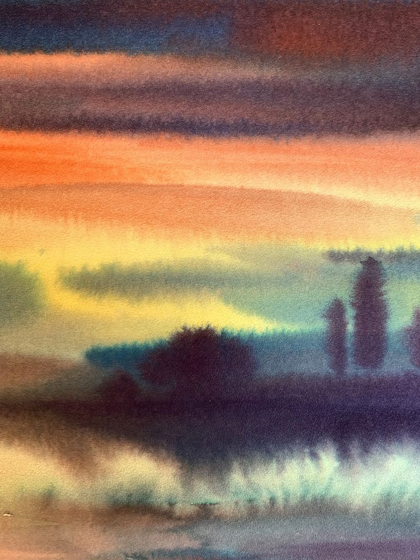 Watercolor painting Colorful evening Svetlana Gramm - 8