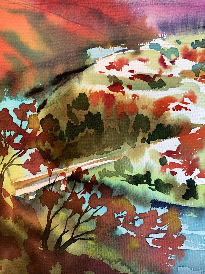 Watercolor painting View of the Reserve Svetlana Gramm - 5