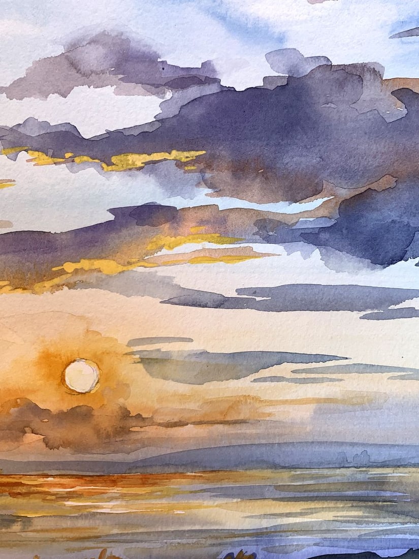 Watercolor painting Magic sea Svetlana Gramm - 6