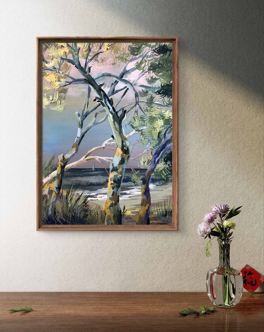 Watercolor painting Sea with rain Svetlana Gramm - 2