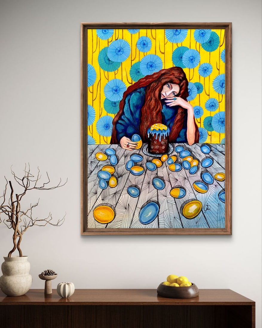 Acrylic painting Waiting for the holiday Olga Ponomaryva - 3
