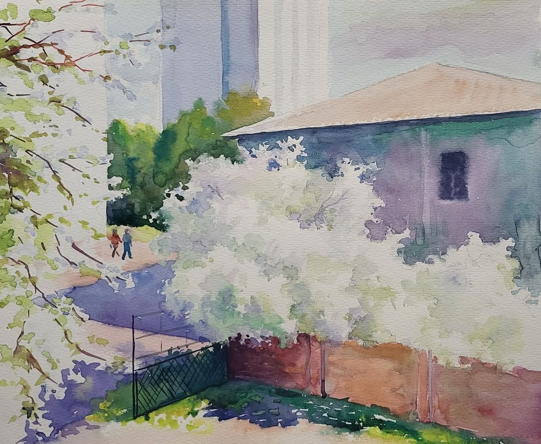 Watercolor painting View from the workshop Serdyuk Boris Petrovich (1 of 5)
