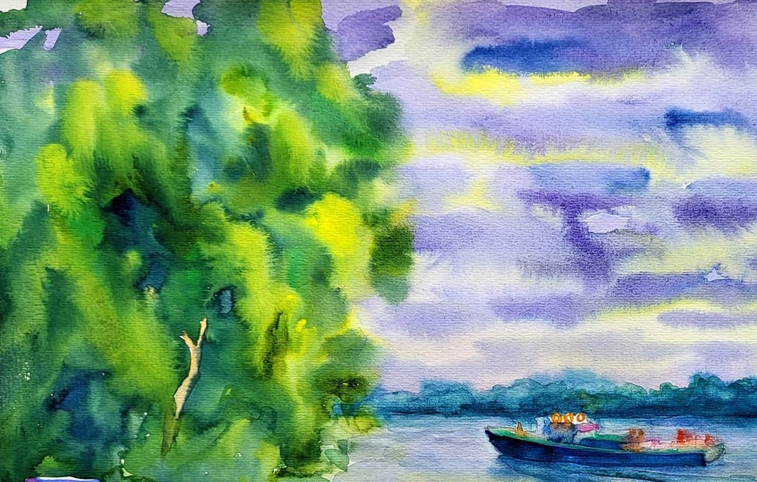 Watercolor painting On the Dnieper Serdyuk Boris Petrovich - 2