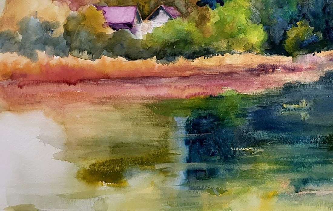 Watercolor painting On the river Serdyuk Boris Petrovich - 4