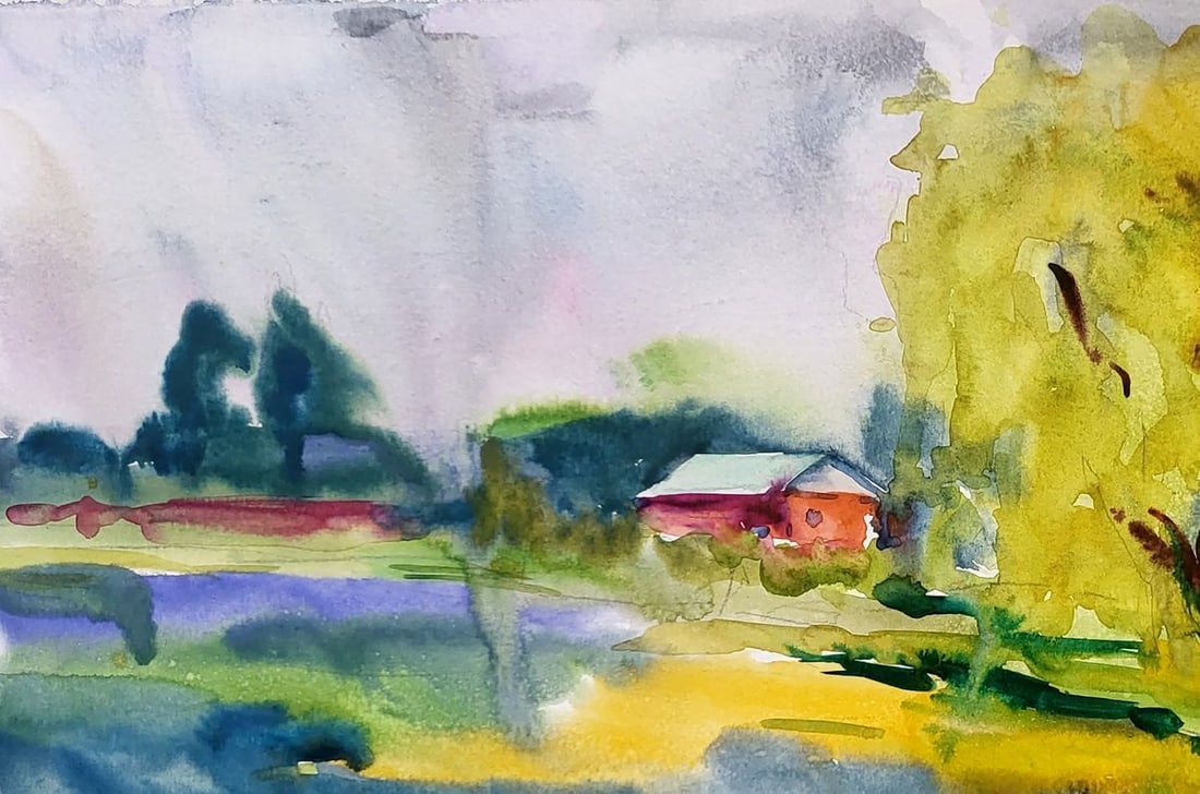 Watercolor painting On the pond Serdyuk Boris Petrovich - 2
