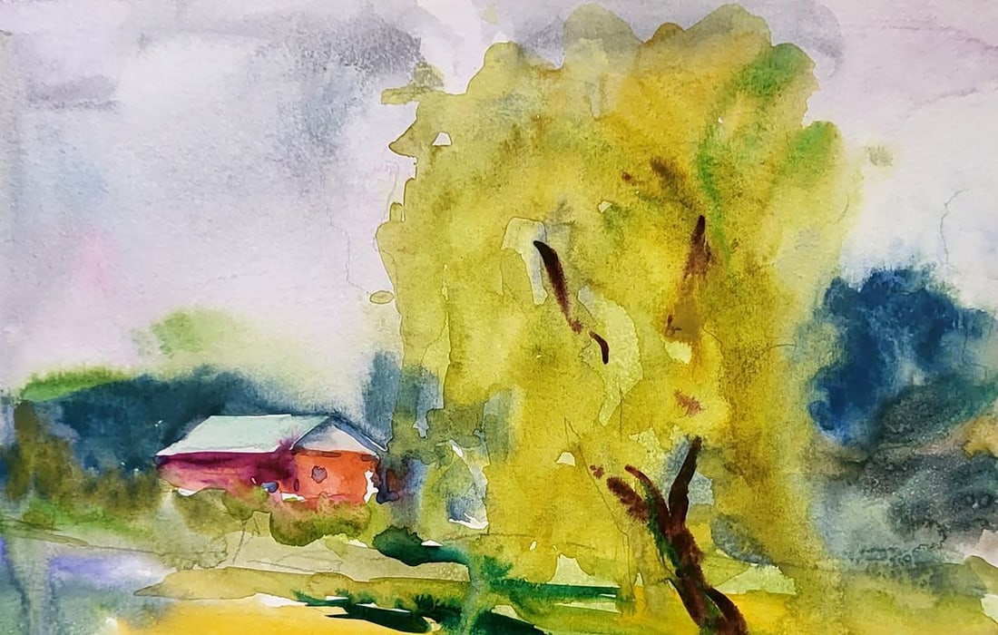 Watercolor painting On the pond Serdyuk Boris Petrovich - 3