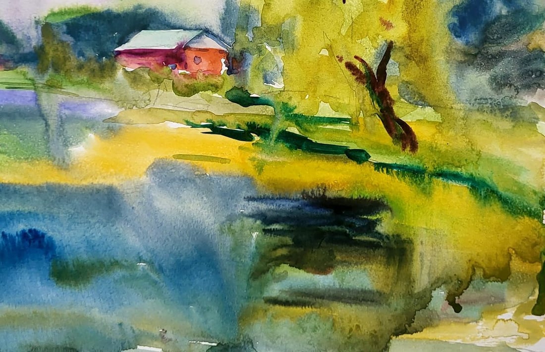 Watercolor painting On the pond Serdyuk Boris Petrovich - 5