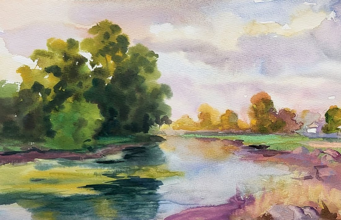 Watercolor painting Surroundings of the village Serdyuk Boris Petrovich - 2