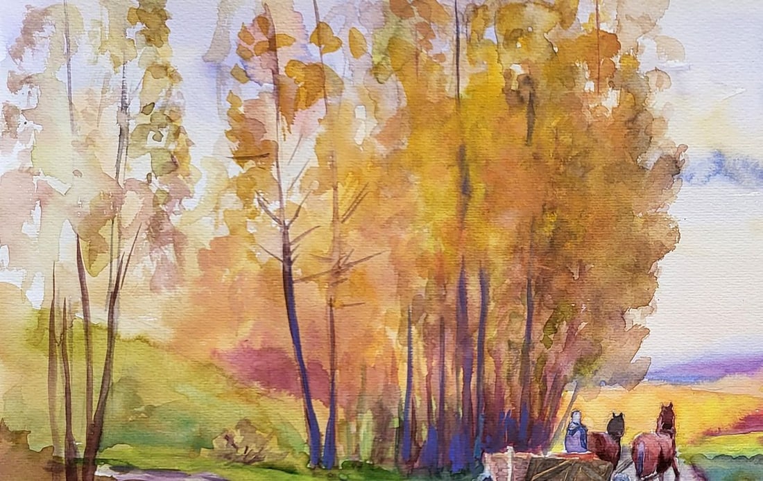 Watercolor painting Autumn landscape Serdyuk Boris Petrovich - 2