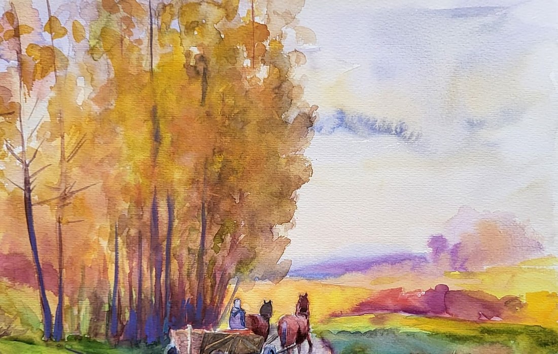 Watercolor painting Autumn landscape Serdyuk Boris Petrovich - 3