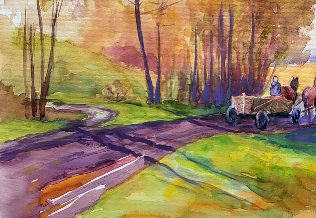 Watercolor painting Autumn landscape Serdyuk Boris Petrovich - 4