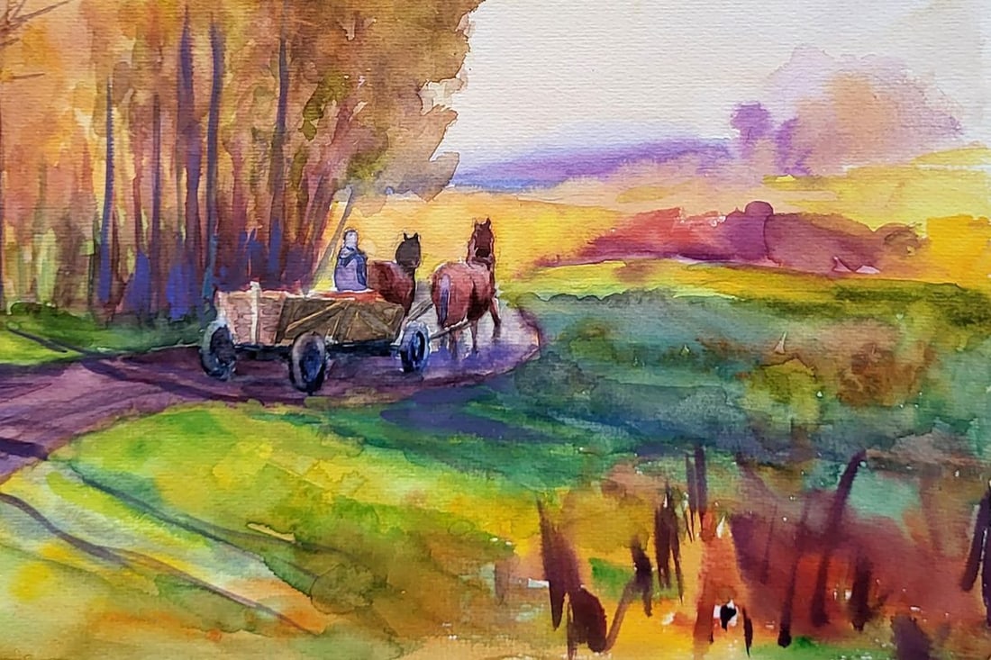 Watercolor painting Autumn landscape Serdyuk Boris Petrovich - 5