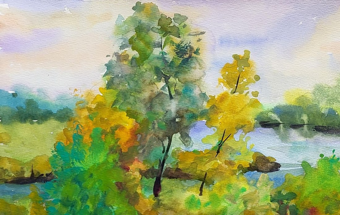 Watercolor painting The beginning of autumn Serdyuk Boris Petrovich - 2