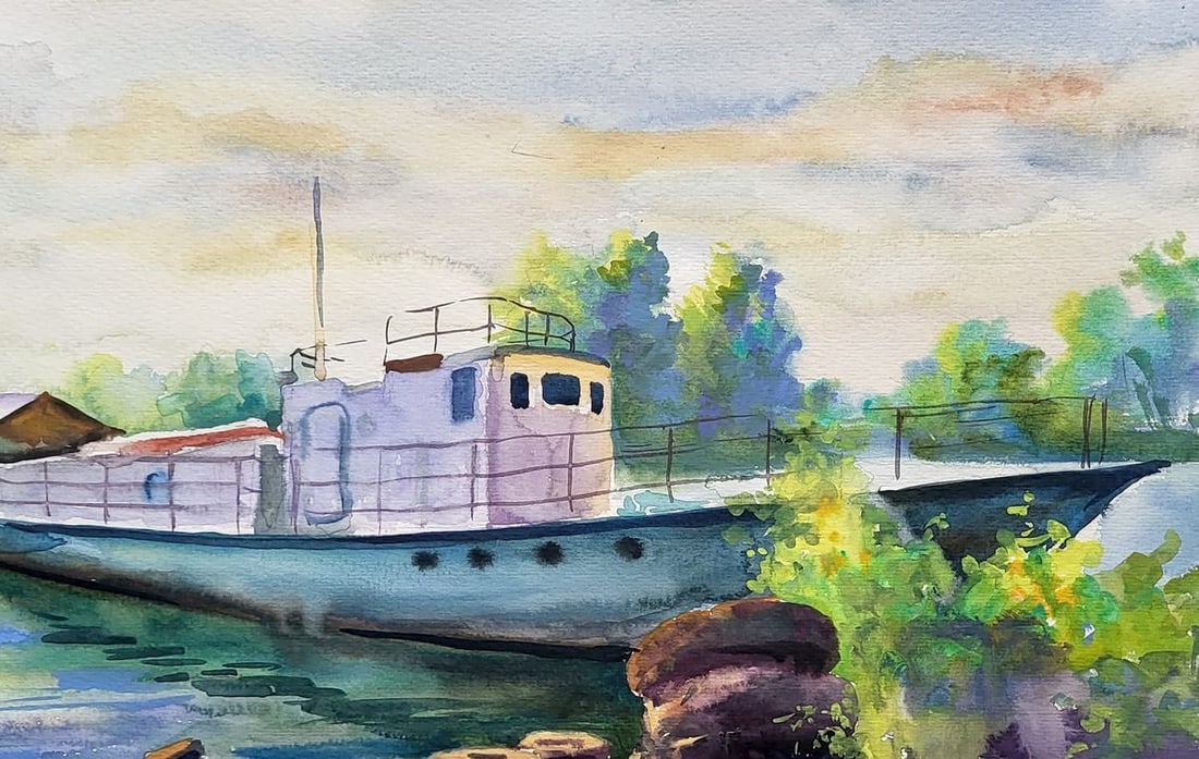 Watercolor painting Lifeboat Serdyuk Boris Petrovich - 3
