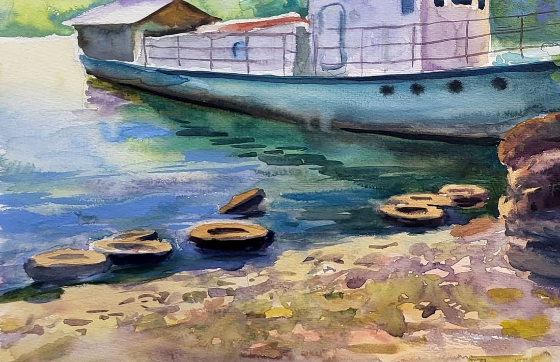 Watercolor painting Lifeboat Serdyuk Boris Petrovich - 4
