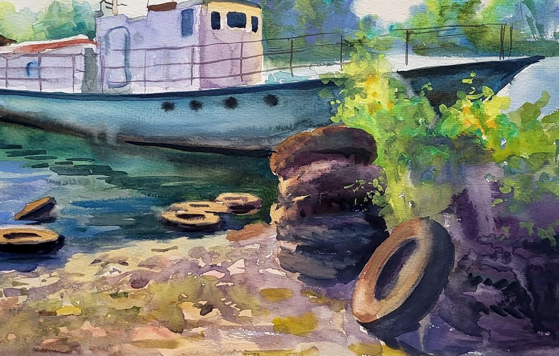 Watercolor painting Lifeboat Serdyuk Boris Petrovich - 5
