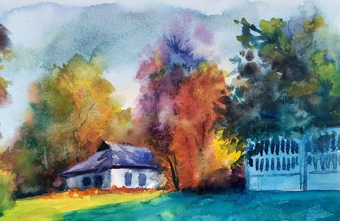Watercolor painting Sunny autumn Serdyuk Boris Petrovich - 3
