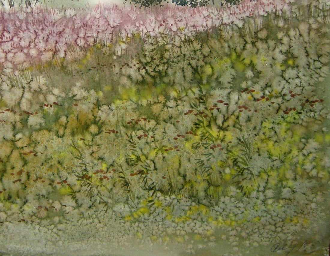 Watercolor painting The grass is blooming Kalebets Valery - 5
