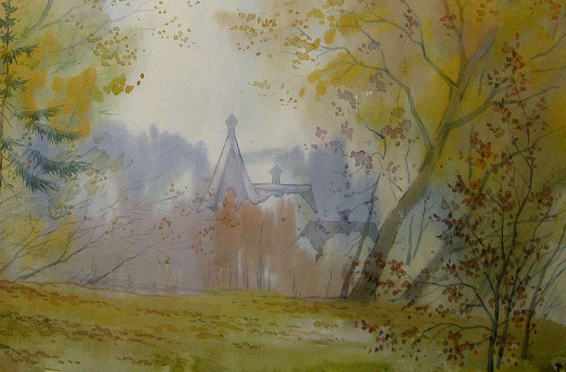 Watercolor painting October melody Kalebets Valery - 5