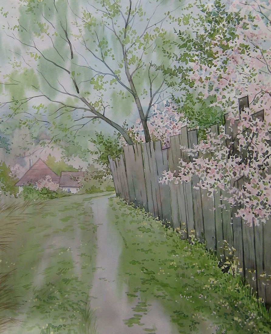 Watercolor painting March day Kalebets Valery - 5