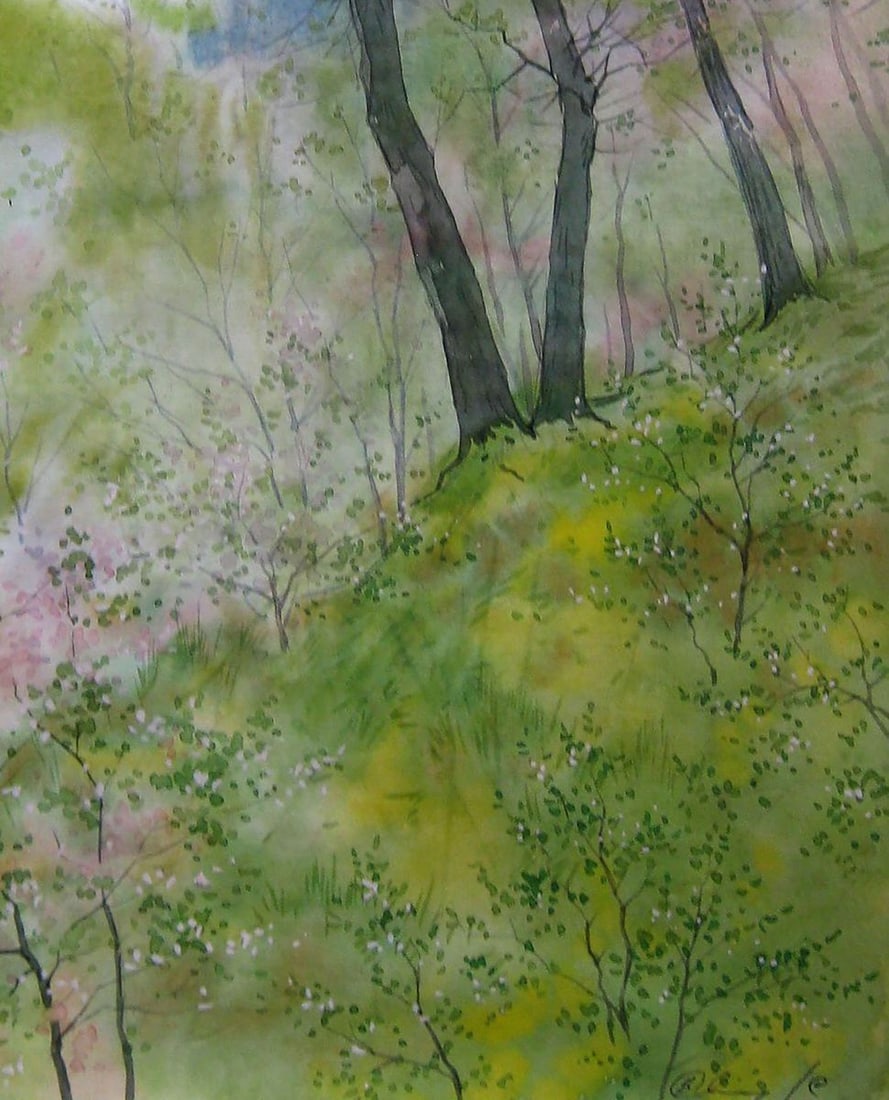 Watercolor painting April sketch Kalebets Valery - 5