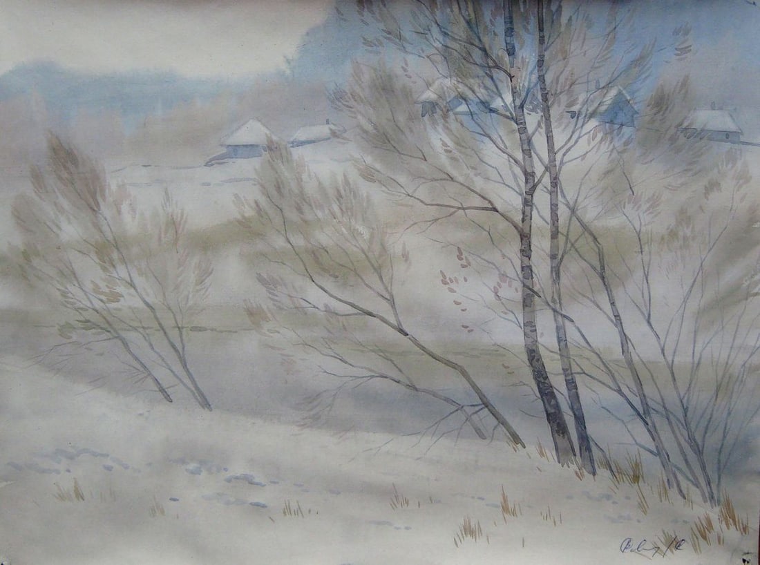 Watercolor painting Swept over Kalebets Valery: Title: Watercolor painting Swept over Kalebets Valery Description: NoSav 210 *** ABOUT THIS PAINTING *** * TITLE: "Swept over" * ARTISTS: Kalebets Valery * SIZE: 30x40 cm/'11.81x15.74 inches' *