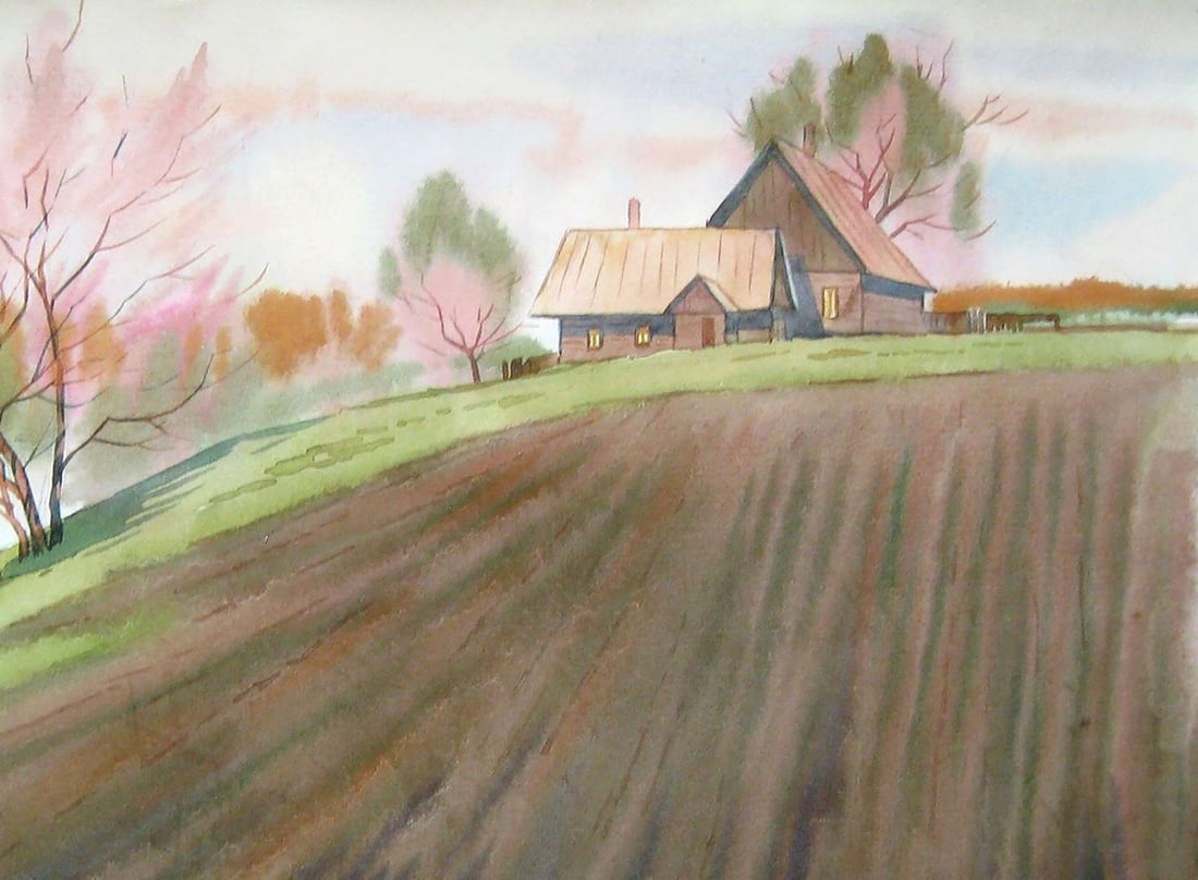 Watercolor painting April Kalebets Valery - 3