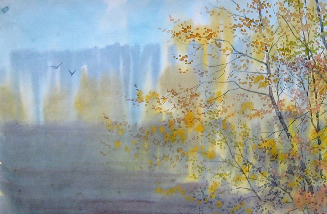 Watercolor painting October sketch Kalebets Valery - 2